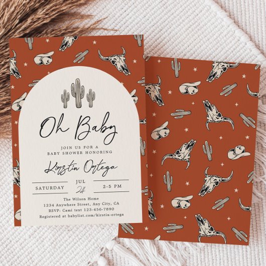 Southwest Baby shower Invitation | WESTERNE BABY Kaart