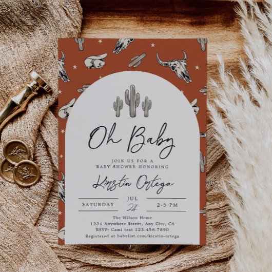 Southwest Baby shower Invitation | WESTERNE BABY Kaart