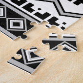 Southwest Black and White Rabbit Geometric Pattern Legpuzzel (Zijkant)