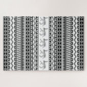 Southwest Black and White Rabbit Geometric Pattern Legpuzzel (Horizontaal)
