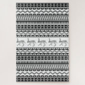 Southwest Black and White Rabbit Geometric Pattern Legpuzzel (Verticaal)