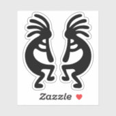 Southwest Black Silhouette Kokopelli Shape Sticker (Vel)
