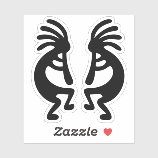 Southwest Black Silhouette Kokopelli Shape Sticker (Vel)