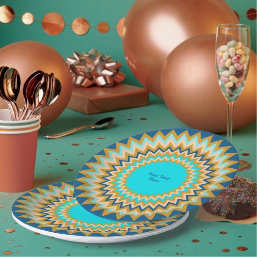 Southwest Blue Gold Fiesta All Occasion Papieren Bordje (Multi)