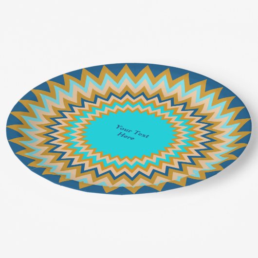 Southwest Blue Gold Fiesta All Occasion Papieren Bordje (Gekanteld)