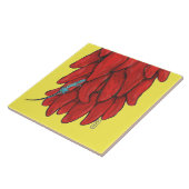 Southwest Blue Lizard Red Chili Pepper Mural Tegeltje (Zijkant)