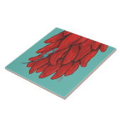 Southwest Blue Lizard Red Chili Pepper Mural Tegeltje (Zijkant)