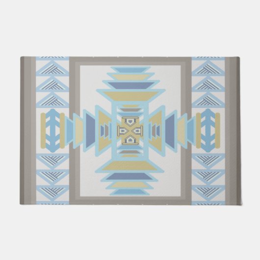 Southwest Blues Indian Blanket Art Design Deurmat (Voorkant)