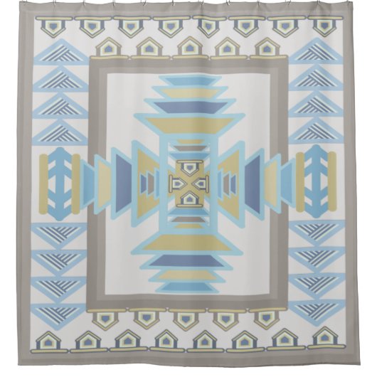 Southwest Blues Indian Blanket Art Design Douchegordijn (Voorkant)