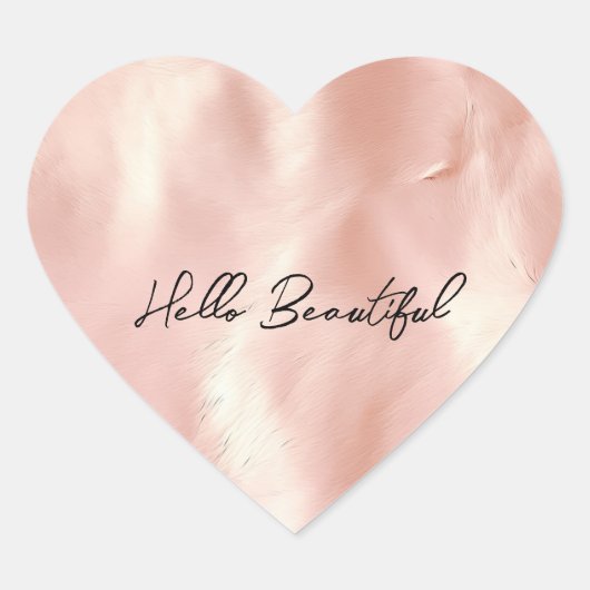 Southwest Blush Pink Gold Cowgirl Koeienhuid Hart Sticker (Voorkant)