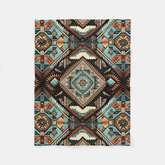 Southwest Boho Pattern Fleece Deken (Voorkant)