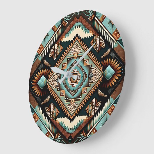 Southwest Boho Pattern Grote Klok (Hoek)