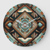 Southwest Boho Pattern Grote Klok (Voorkant)