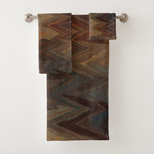Southwest Brown Chevron Bad Handdoek (Insitu)