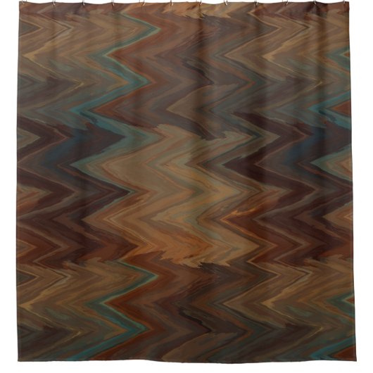 Southwest Brown Chevron Douchegordijn (Voorkant)