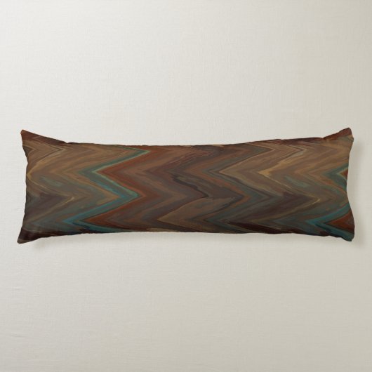 Southwest Brown Chevron Lichaamskussen (Voorkant)
