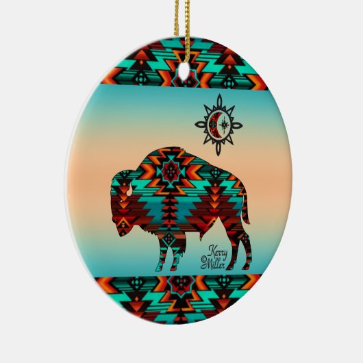 Southwest Buffalo Ceramic Ornament (Rechts)