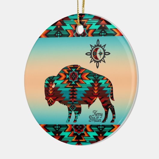 Southwest Buffalo Ceramic Ornament (Links)