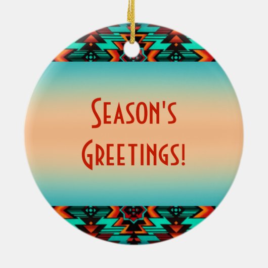 Southwest Buffalo Ceramic Ornament (Achterkant)