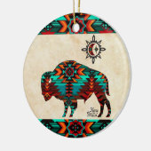 Southwest Buffalo Ceramic Ornament (Links)