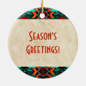 Southwest Buffalo Ceramic Ornament (Achterkant)