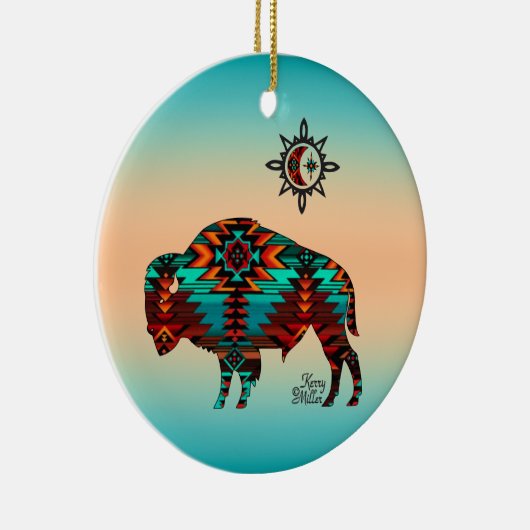 Southwest Buffalo Ceramic Ornament (Rechts)