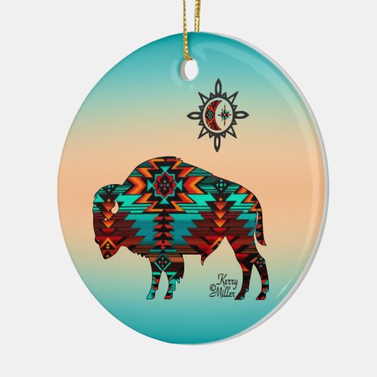 Southwest Buffalo Ceramic Ornament (Links)