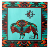 Southwest Buffalo CERAMIC-TEGEL Tegeltje (Voorkant)