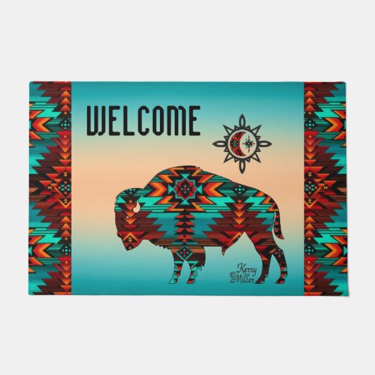 Southwest Buffalo Doormat Deurmat (Voorkant)