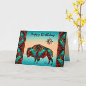 Southwest Buffalo Folded Wenskaart Kaart (Gele Bloem)