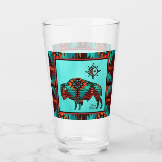 Southwest Buffalo Glass Cup Glas (Achterkant)
