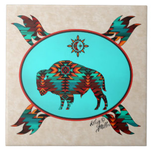 Southwest Buffalo-keramische Tegel Tegeltje