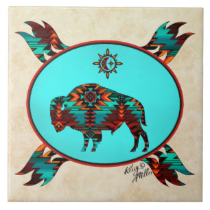 Southwest Buffalo-keramische Tegel Tegeltje