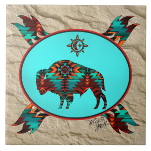 Southwest Buffalo-keramische Tegel Tegeltje