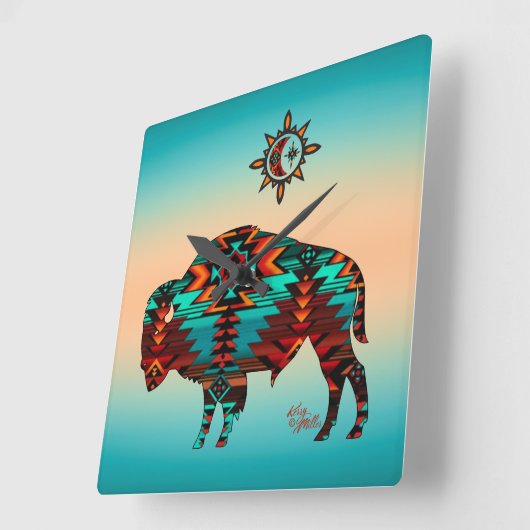 Southwest Buffalo Square Wall klok (Hoek)