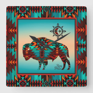 Southwest Buffalo Square Wall klok