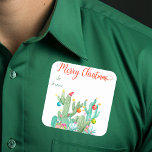 Southwest Cactus Christmas Gift Label Sticker Labe<br><div class="desc">Dit ontwerp is gemaakt door middel van digitale kunst. Het kan worden aangepast in het gebied dat wordt aangeboden of aangepast door de klik te kiezen om de andere optie aan te passen en de naam, initialen of woorden te wijzigen. U kunt de tekstkleur en de stijl ook veranderen of...</div>