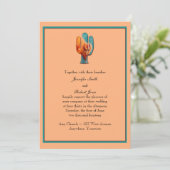 Southwest Cactus en Buffalo Wedding Invitation Kaart (Staand voorkant)