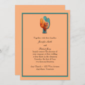 Southwest Cactus en Buffalo Wedding Invitation Kaart (Voorkant / Achterkant)