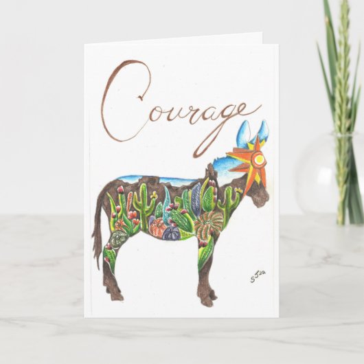 Southwest Cactus Mule door Sherry Jarvis Folded Ka Bedankkaart (Voorkant)