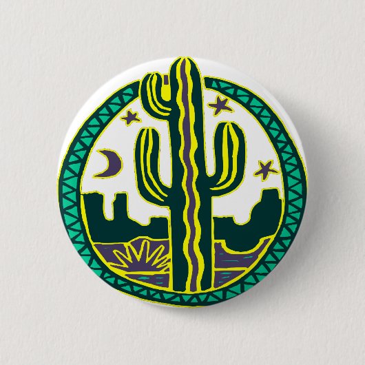 Southwest Cactus Ronde Button 5,7 Cm (Voorkant)