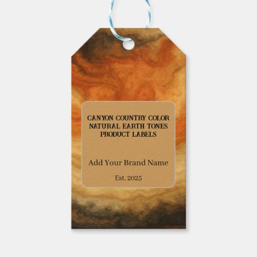 Southwest Canyon Kleuren Natuurlijke Aarde Custom Cadeaulabel (Voorkant)