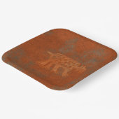 Southwest Canyons Bobcat Petroglyph Design Paper P Papieren Bordje (Gebogen)