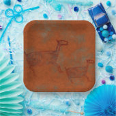 Southwest Canyons Deer Petroglyph Design Paper P Papieren Bordje (Feest)