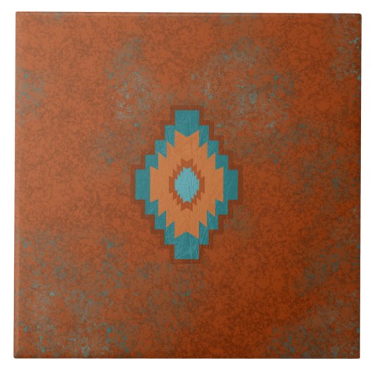 Southwest Canyons Diamond Geometric Pattern Tegeltje (Voorkant)