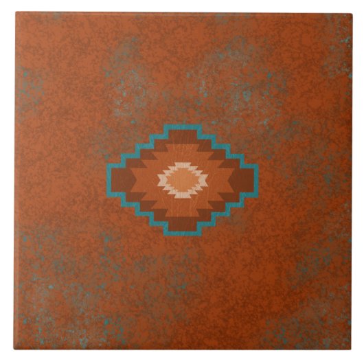 Southwest Canyons Diamond Geometric Pattern Tegeltje (Voorkant)