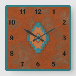 Southwest Canyons Geometrische Regular Style Vierkante Klok