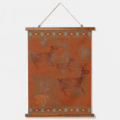 Southwest Canyons Petroglyphs Deer en Bobcat Hangend Wandkleed (Voorkant)
