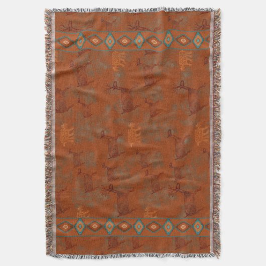 Southwest Canyons Petroglyphs Deken (Voorkant Verticaal)