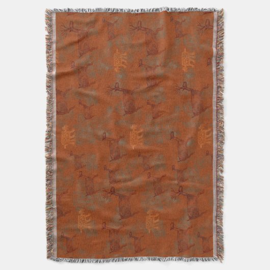 Southwest Canyons Petroglyphs Deken (Voorkant Verticaal)